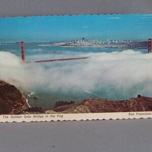 Vintage Postcard - Golden Gate Bridge in the Fog - Dexter Press